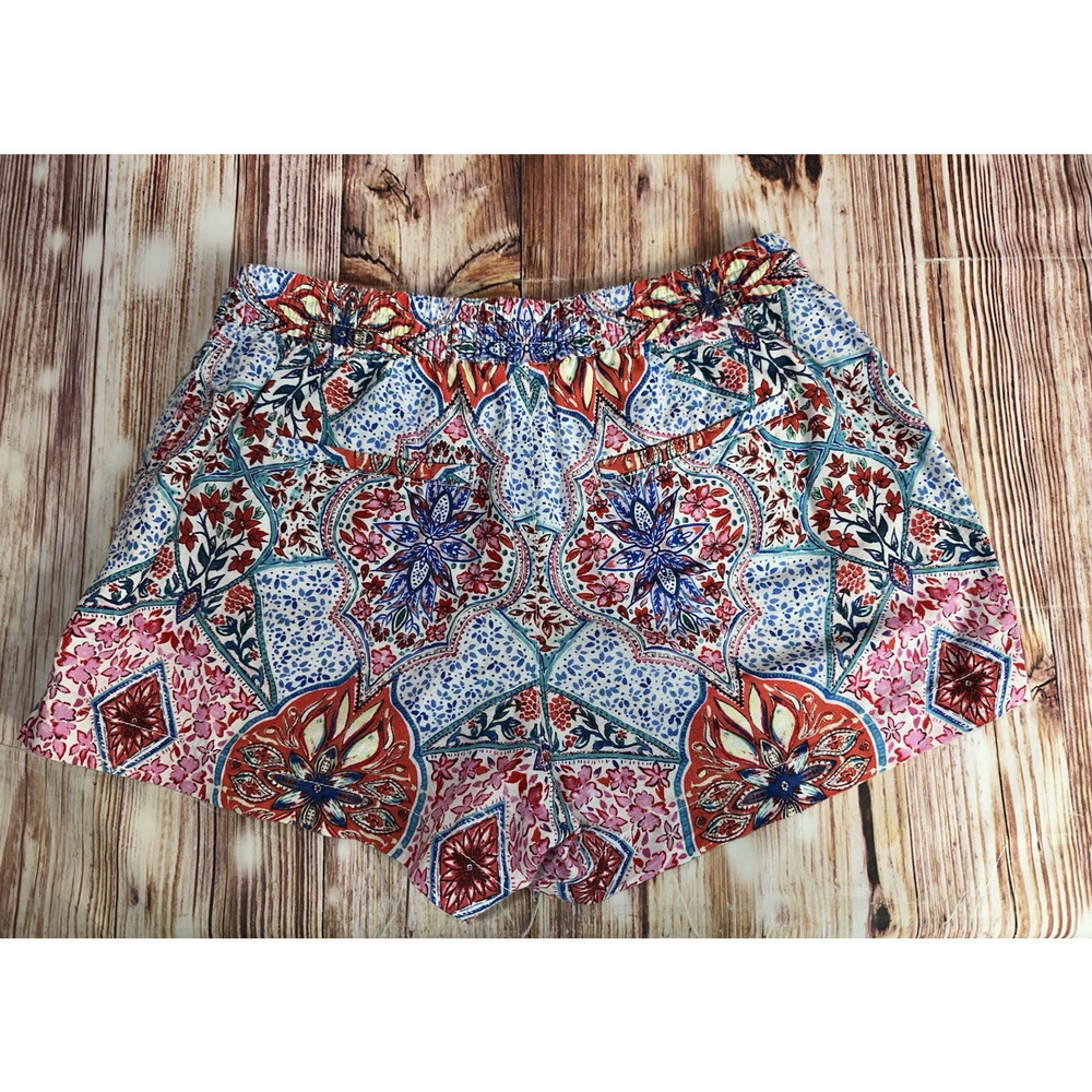 Gap Womens Sz Small Floral Paisley Linen Blend Drawstring Shortie Shorts 28x2.75 - Picture 2 of 8